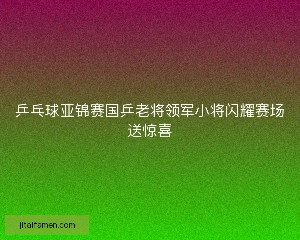 乒乓球亚锦赛国乒老将领军小将闪耀赛场送惊喜 乒乓球亚锦赛国乒老将领军小将闪耀赛场送惊喜